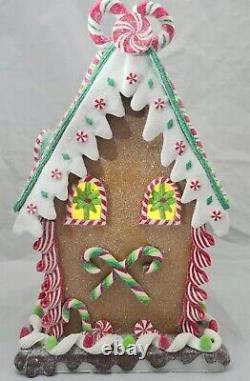 Gingerbread XXL Brown Gumdrop Candy House LED Light Up Clay-dough 14