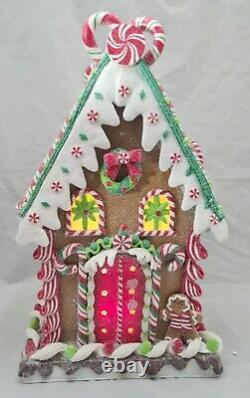 Gingerbread XXL Brown Gumdrop Candy House LED Light Up Clay-dough 14