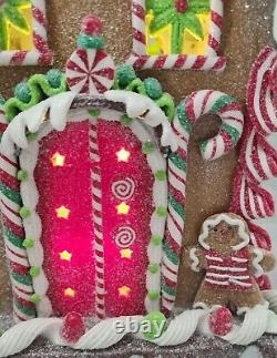 Gingerbread XXL Brown Gumdrop Candy House LED Light Up Clay-dough 14