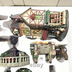 Grandeur Noel 37 Piece Fiber Optic Victorian Christmas Village 2003 Town Set