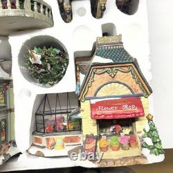 Grandeur Noel 37 Piece Fiber Optic Victorian Christmas Village 2003 Town Set
