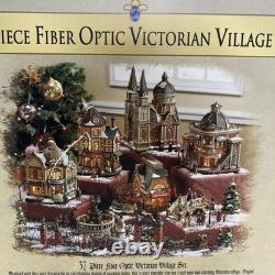 Grandeur Noel 37 Piece Fiber Optic Victorian Christmas Village 2003 Town Set