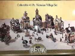 Grandeur Noel 40 Piece Victorian Village lighted Christmas House Set