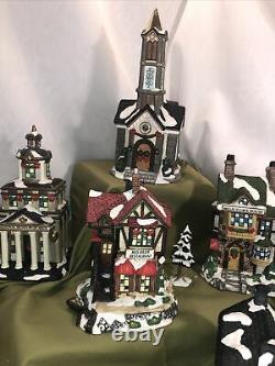 Grandeur Noel 40 Piece Victorian Village lighted Christmas House Set