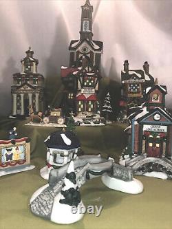 Grandeur Noel 40 Piece Victorian Village lighted Christmas House Set