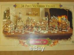 Grandeur Noel Victorian Christmas Village Lighted Set Collectors Edition 34Pc