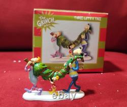Grinch Village Who-Ville Three with a Tree-Department 56 Dr. Seuss-2015 RARE-NIB
