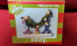 Grinch Village Who-Ville Three with a Tree-Department 56 Dr. Seuss-2015 RARE-NIB