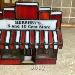 HERSHEY STAINED GLASS -Chocolate Town 1996-5 And 10 Cent Store- Lit- RUDY BROS