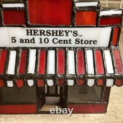 HERSHEY STAINED GLASS -Chocolate Town 1996-5 And 10 Cent Store- Lit- RUDY BROS