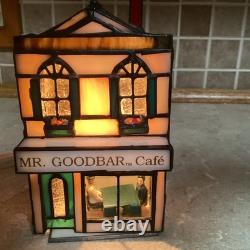 HERSHEY STAINED GLASS -Chocolate Town 1996-Mr Goodbar Cafe- Lighted-RUDY BROS