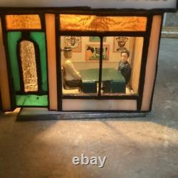 HERSHEY STAINED GLASS -Chocolate Town 1996-Mr Goodbar Cafe- Lighted-RUDY BROS