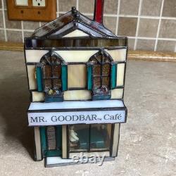 HERSHEY STAINED GLASS -Chocolate Town 1996-Mr Goodbar Cafe- Lighted-RUDY BROS