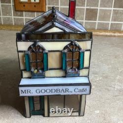 HERSHEY STAINED GLASS -Chocolate Town 1996-Mr Goodbar Cafe- Lighted-RUDY BROS