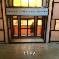 HERSHEY STAINED GLASS -Chocolate Town 1996-post Office 3 Lights-RUDY BROS