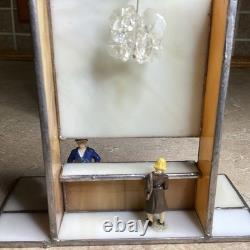 HERSHEY STAINED GLASS -Chocolate Town 1996-post Office 3 Lights-RUDY BROS