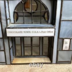 HERSHEY STAINED GLASS -Chocolate Town 1996-post Office 3 Lights-RUDY BROS