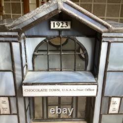 HERSHEY STAINED GLASS -Chocolate Town 1996-post Office 3 Lights-RUDY BROS