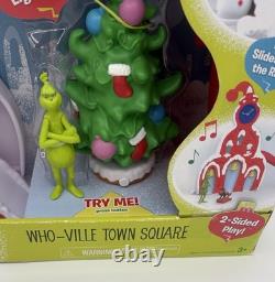 HTF RARE The Grinch Stole Christmas Movie Max Who-Ville Town Square Play Set