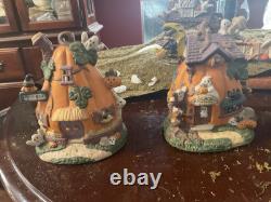 Hallmark Set Of 8 Lighted Halloween Village With Grass