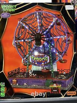 Halloween 2021 Lemax Spooky Town WEB of TERROR Spider Ferris Wheel SOUND LIGHTS