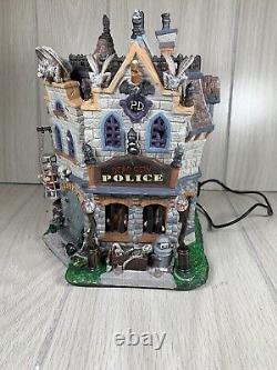 Halloween decoration Lemax Spooky Town Dead City Police Station Light sound Rare