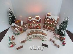 Handmade In Vermont 14-piece Complete Lighted Quaint Christmas Village BX21