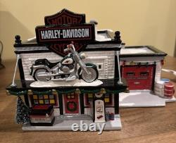 Harley Davidson Motorcycle Shop Department 56 Snow Village