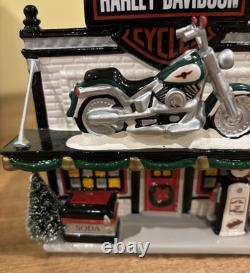 Harley Davidson Motorcycle Shop Department 56 Snow Village