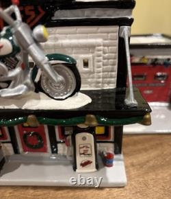 Harley Davidson Motorcycle Shop Department 56 Snow Village