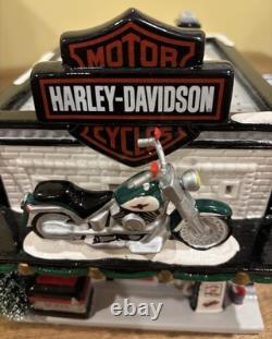 Harley Davidson Motorcycle Shop Department 56 Snow Village