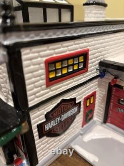 Harley Davidson Motorcycle Shop Department 56 Snow Village