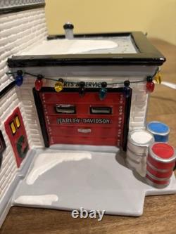Harley Davidson Motorcycle Shop Department 56 Snow Village