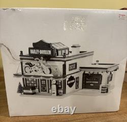 Harley Davidson Motorcycle Shop Department 56 Snow Village