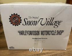 Harley Davidson Motorcycle Shop Department 56 Snow Village