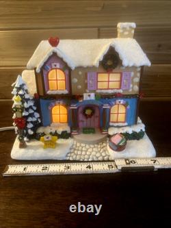 Hawthorne Care Bears Care-A-Lot Christmas Village Lighted Book Shop