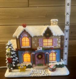 Hawthorne Care Bears Care-A-Lot Christmas Village Lighted Book Shop