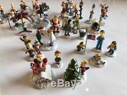 Hawthorne Simpsons Christmas Village Figures Set 49 Pieces with COAs