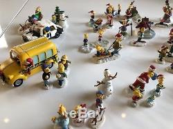 Hawthorne Simpsons Christmas Village Figures Set 49 Pieces with COAs