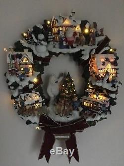 Hawthorne Village Rudolph's Christmas Town Illuminated Wreath New