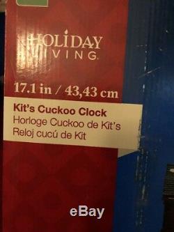 Holiday Cuckoo Clock Christmas Coo-Coo Animated Lighted Santa Train Sleigh NEW