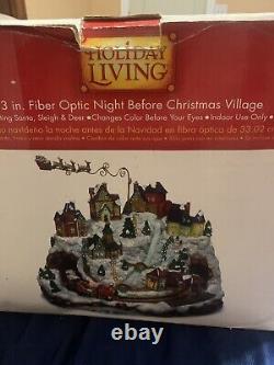 Holiday Living Animated 13 Fiber Optic Christmas Village #118729 Rare