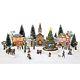 Holiday Village Set 30-Piece Country Christmas Lighted Musical Snow Battery Song