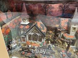 Home Accents 9 Pc Porcelain Bountiful Harvest Fall Lighted Village House Set