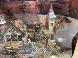 Home Accents 9 Pc Porcelain Bountiful Harvest Fall Lighted Village House Set