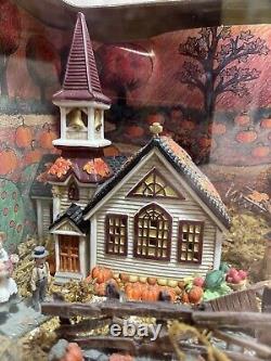 Home Accents 9 Pc Porcelain Bountiful Harvest Fall Lighted Village House Set
