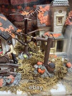 Home Accents 9 Pc Porcelain Bountiful Harvest Fall Lighted Village House Set