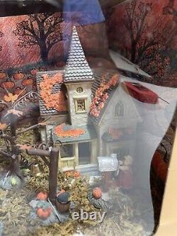Home Accents 9 Pc Porcelain Bountiful Harvest Fall Lighted Village House Set