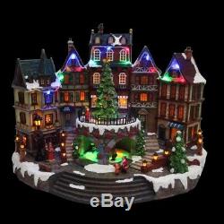 Home Decoration 12.5 In. Animated Holiday Downtown Plays Classic Christmas Music