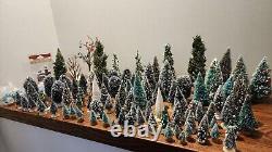 Huge Lot! DEPT 56 LEMAX CHRISTMAS VILLAGE PINE TREES LOT OF 100 Trees/Shrubs